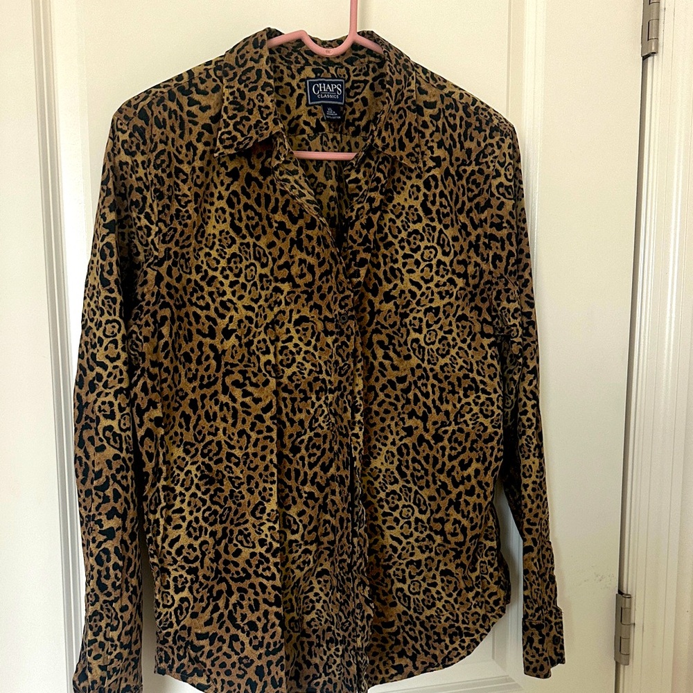 Chaps Animal Print Blouse